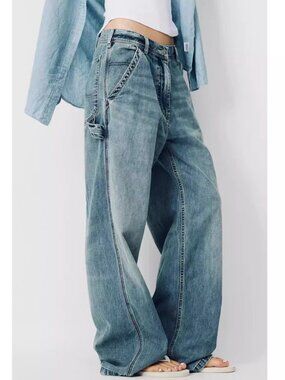 NWT Denimist Teri Wide Leg Carpenter Pant 24/25/27/29 Holton Indigo